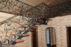 Кованые перила для лестницы Виноградная лоза